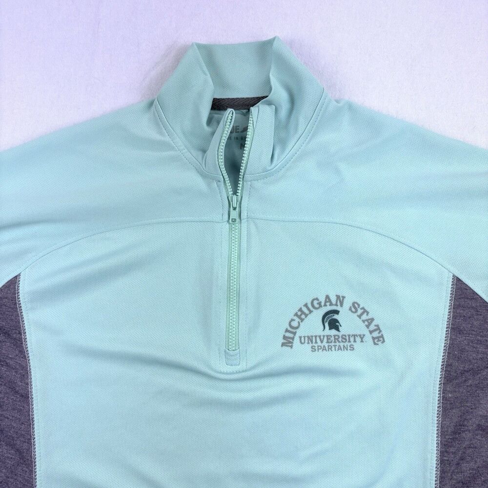 Michigan State University Spartans 1/4 Zip Womens M Teal League Active NWOT